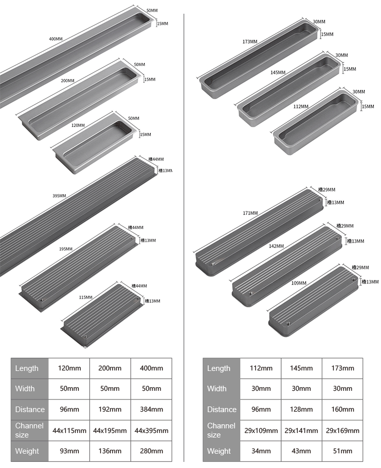 aluminum handles (6)